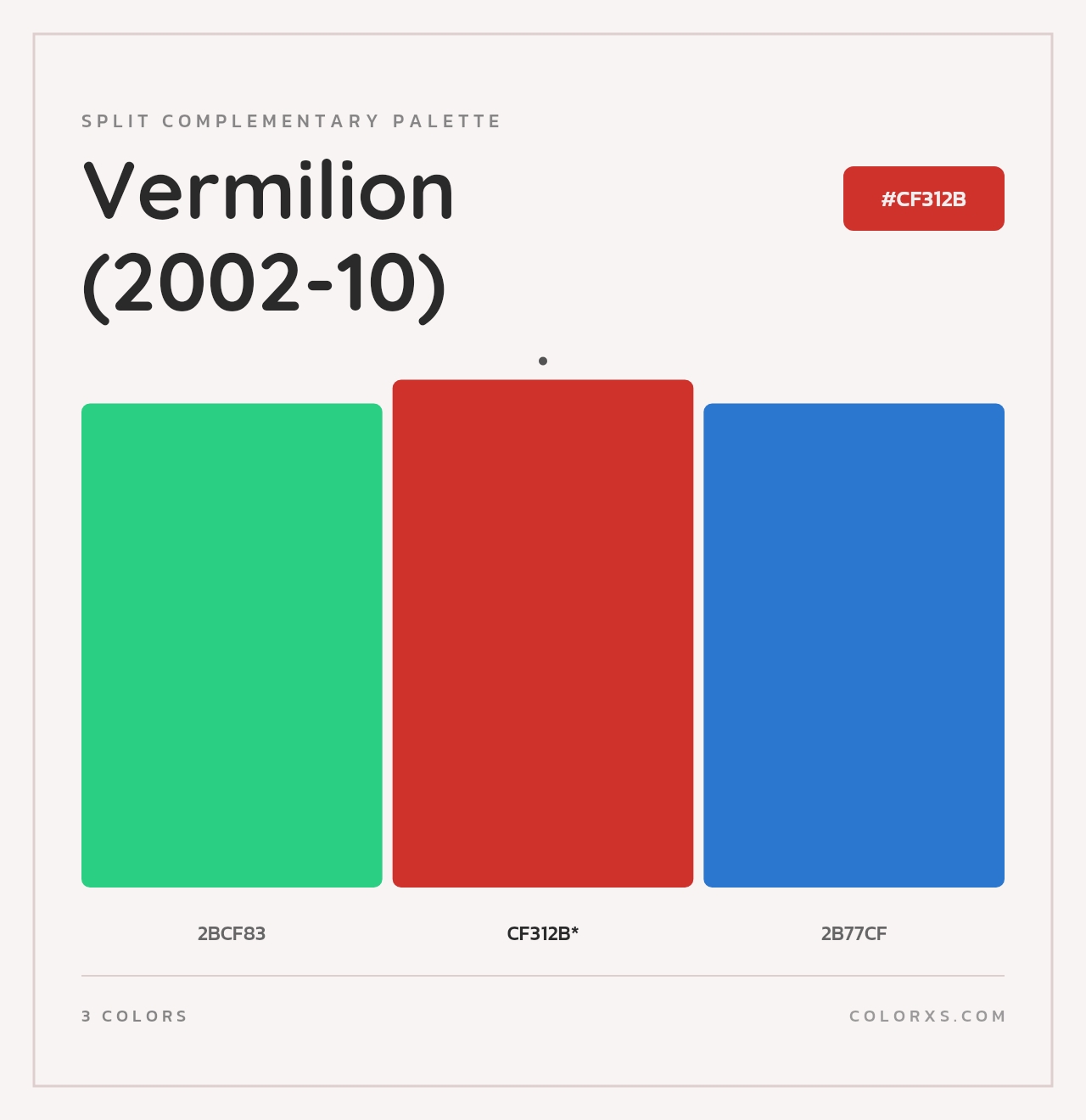 Vermilion (2002-10) - Split-Complementary Color Palette