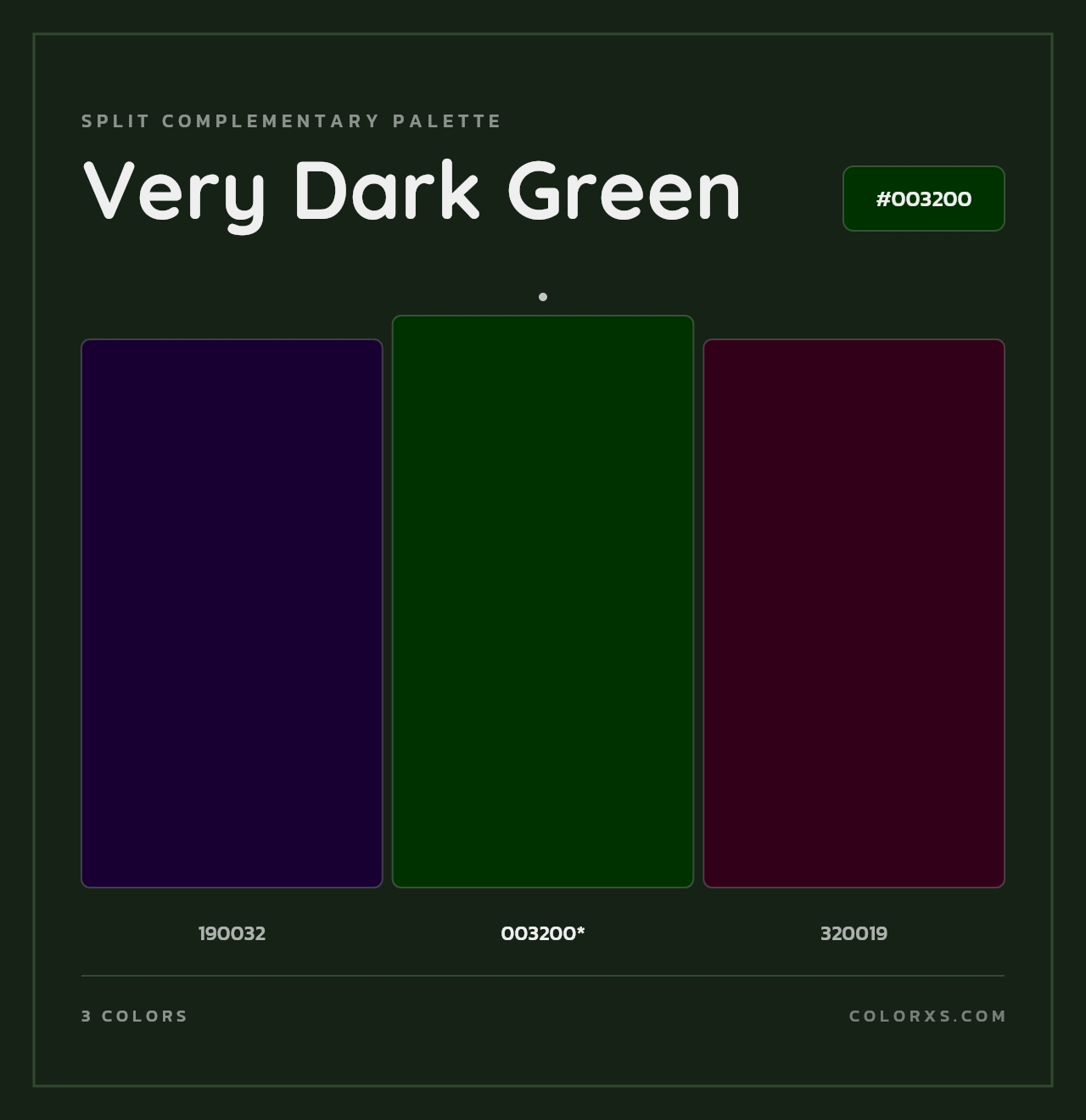 Very Dark Green - Split-Complementary Color Palette