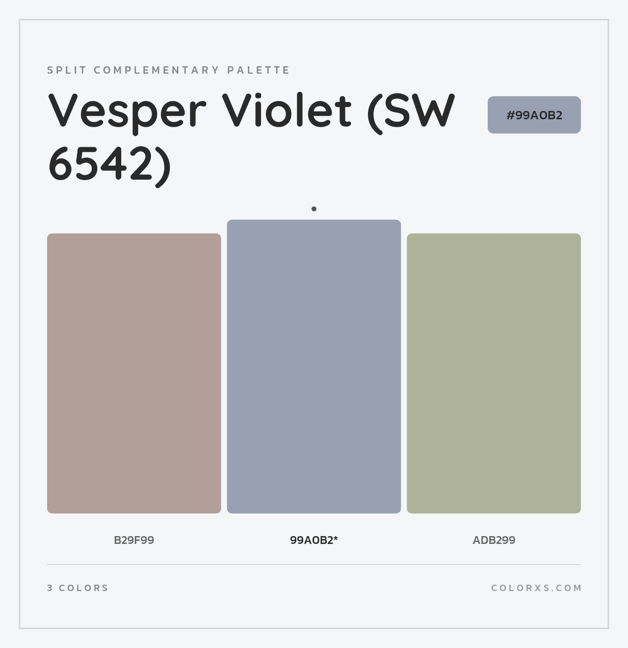 Vesper Violet (SW 6542) - Split-Complementary Color Palette