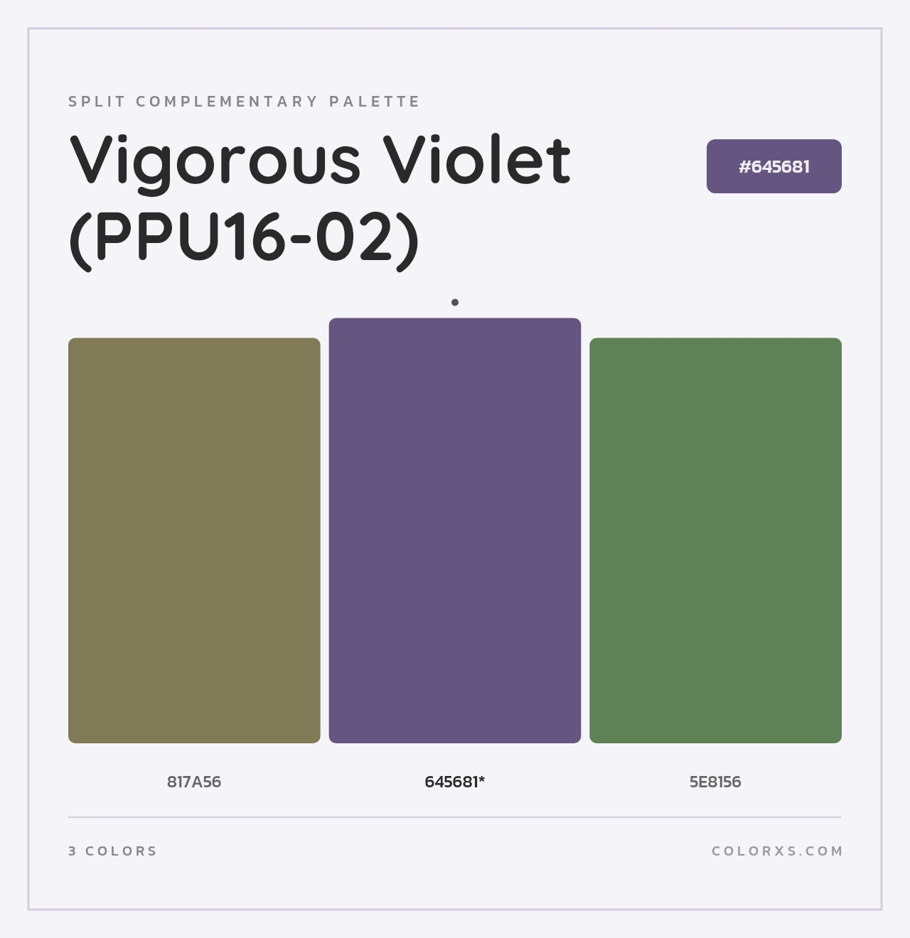 Vigorous Violet (PPU16-02) - Split-Complementary Color Palette