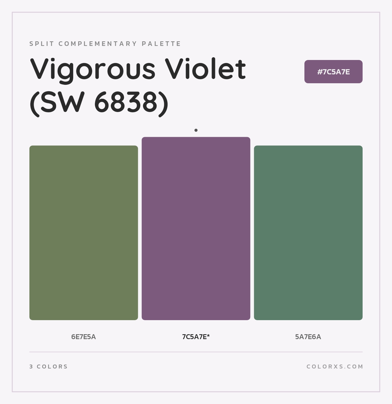 Vigorous Violet (SW 6838) - Split-Complementary Color Palette
