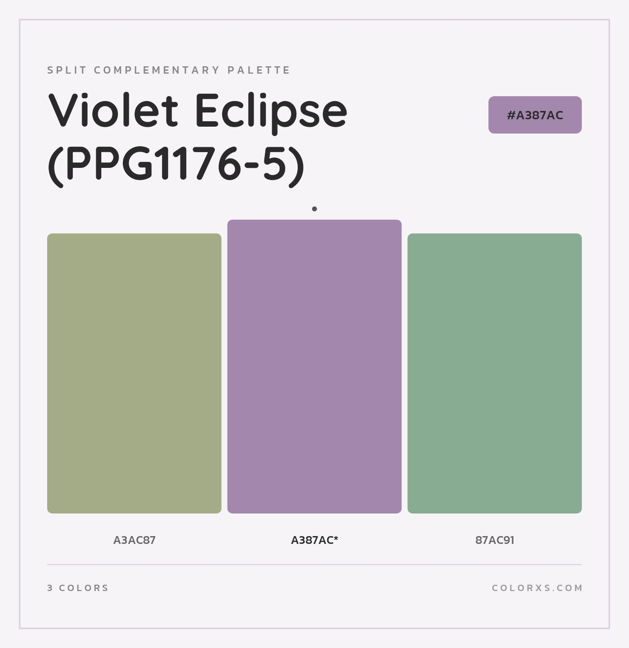 Violet Eclipse (PPG1176-5) - Split-Complementary Color Palette
