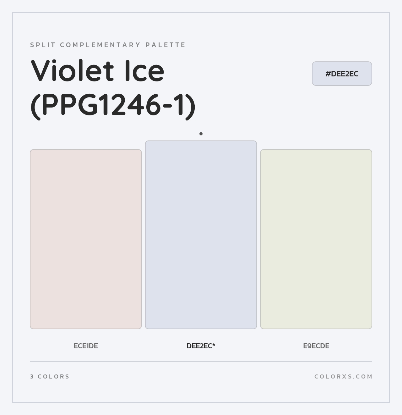 Violet Ice (PPG1246-1) - Split-Complementary Color Palette