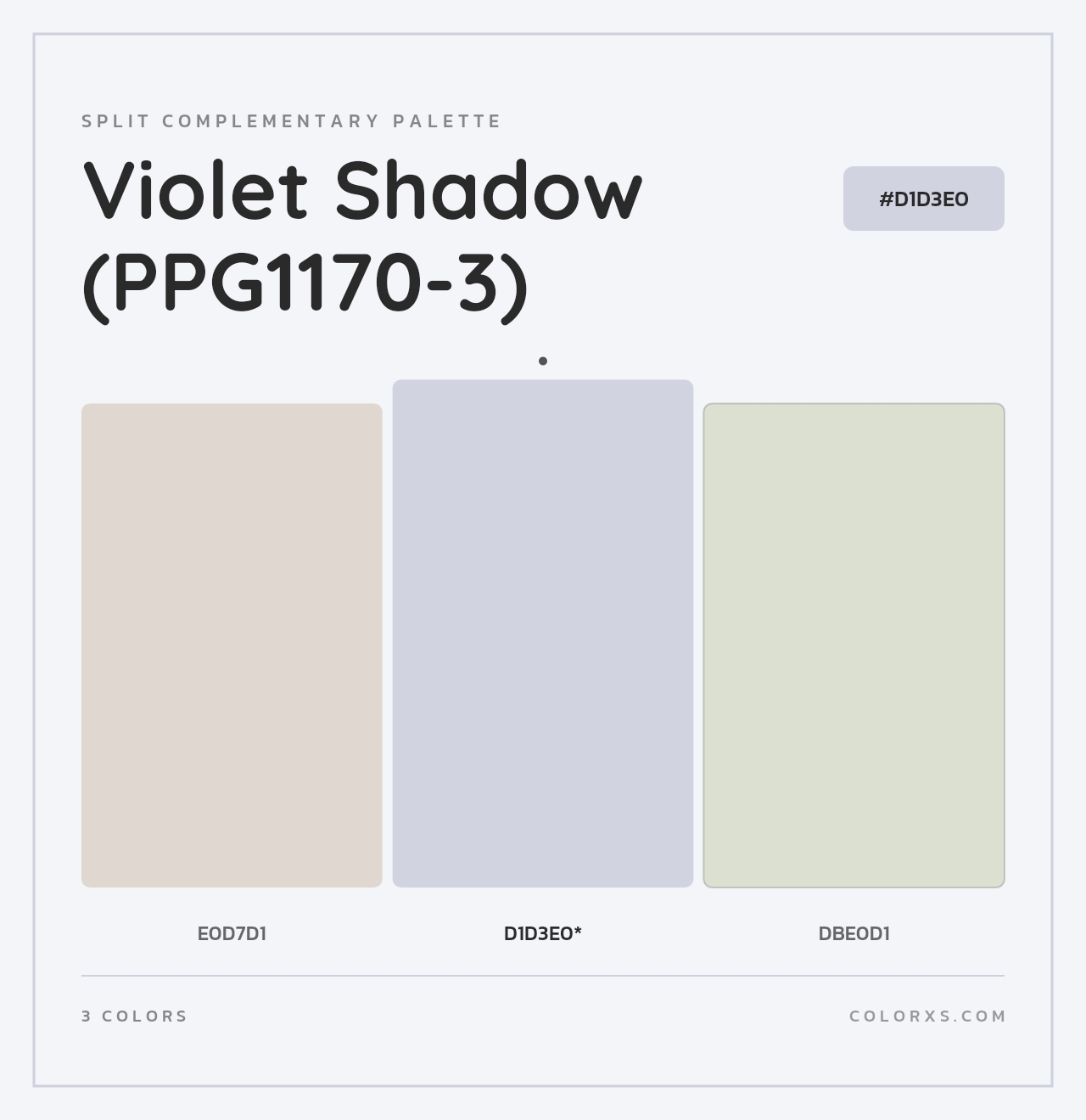 Violet Shadow (PPG1170-3) - Split-Complementary Color Palette