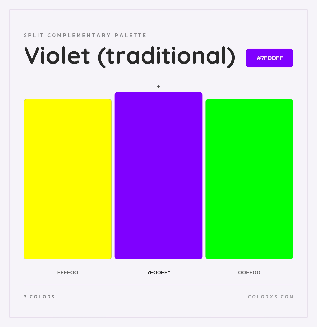 Violet (traditional) - Split-Complementary Color Palette