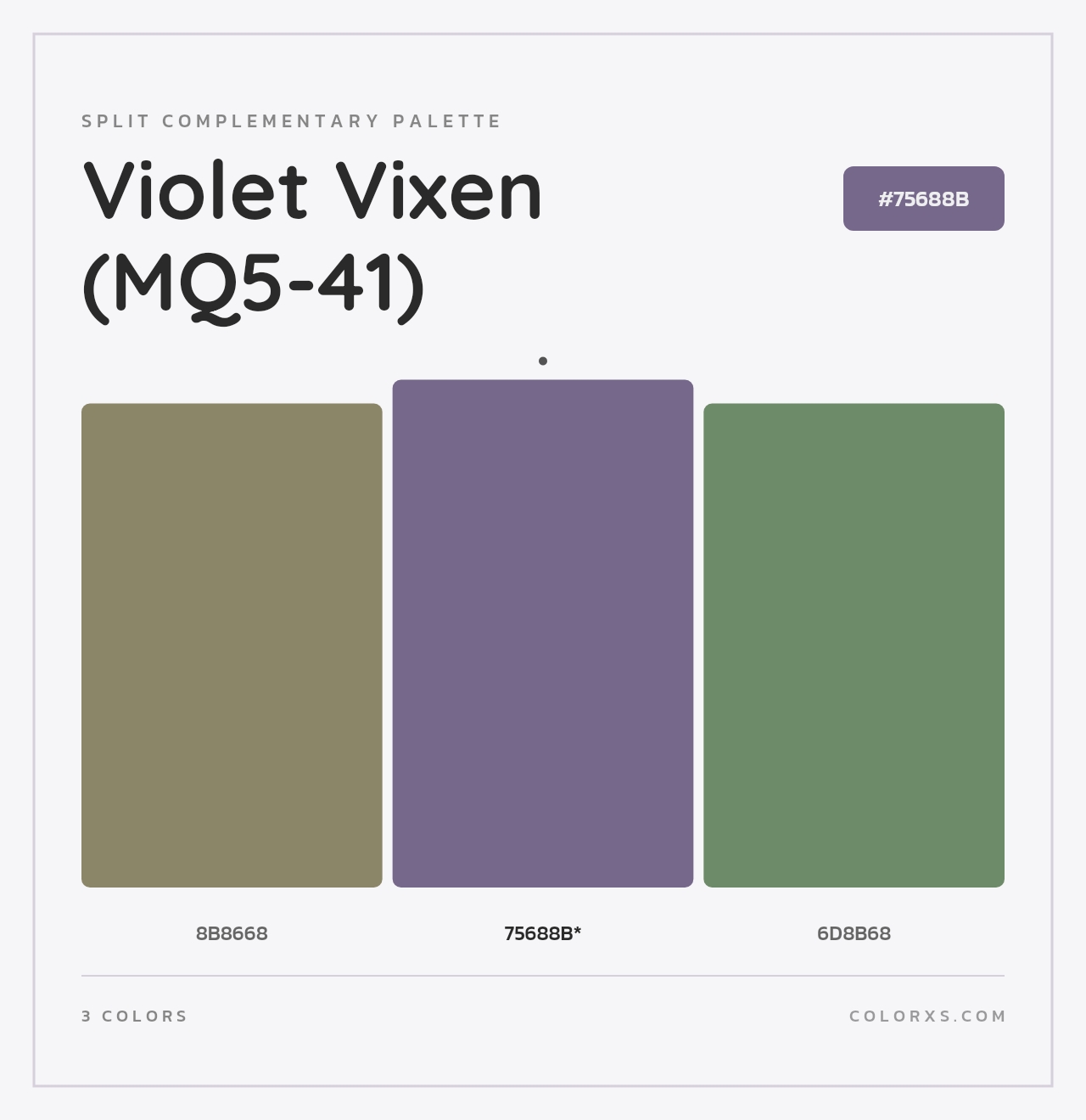 Violet Vixen (MQ5-41) - Split-Complementary Color Palette