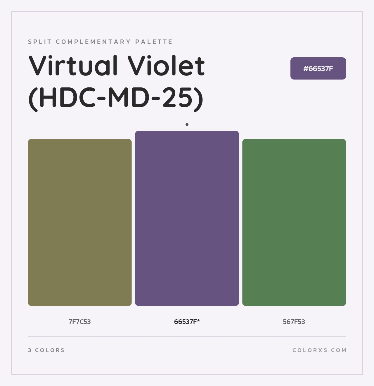 Virtual Violet (HDC-MD-25) - Split-Complementary Color Palette