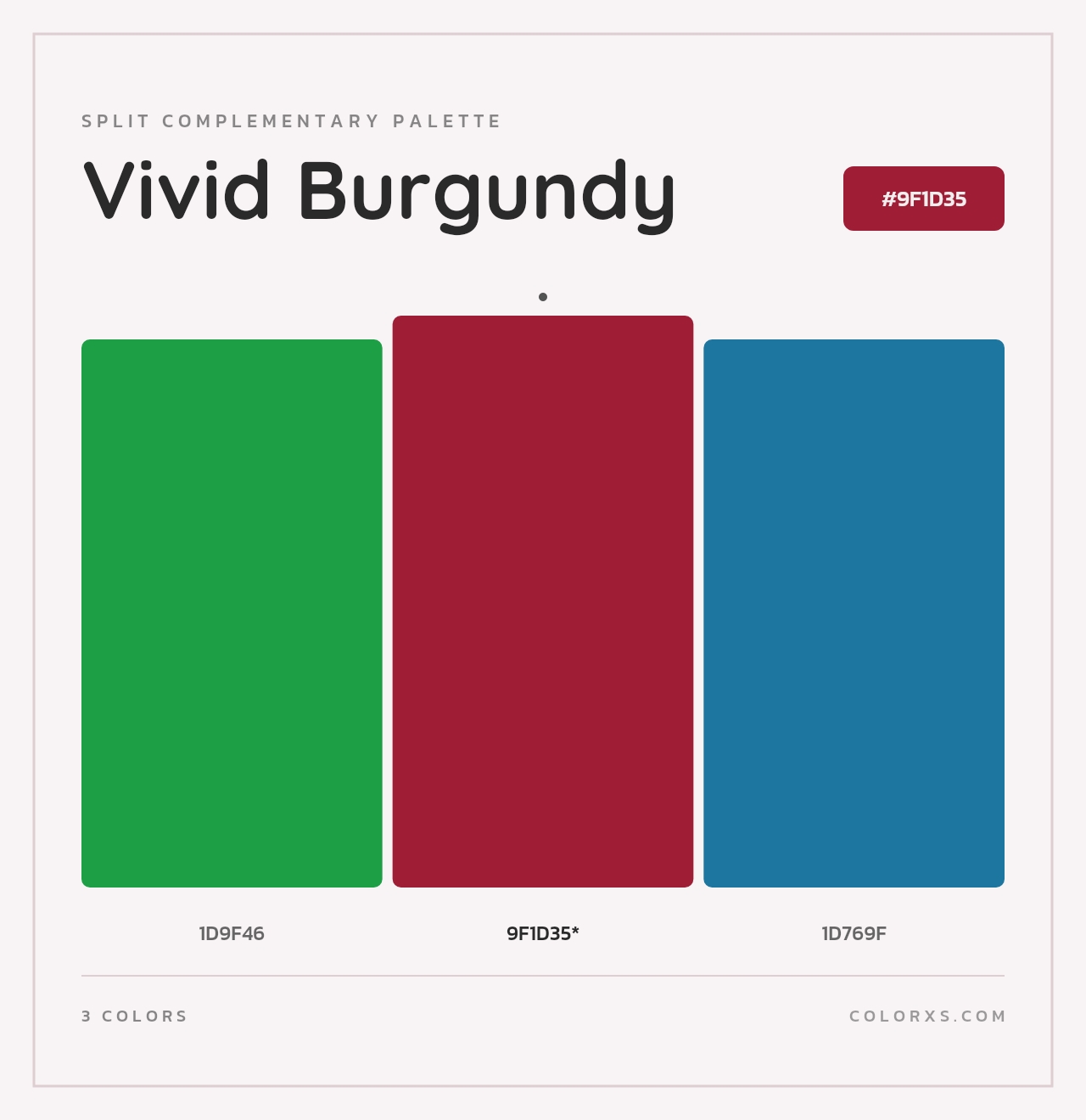 Vivid Burgundy - Split-Complementary Color Palette
