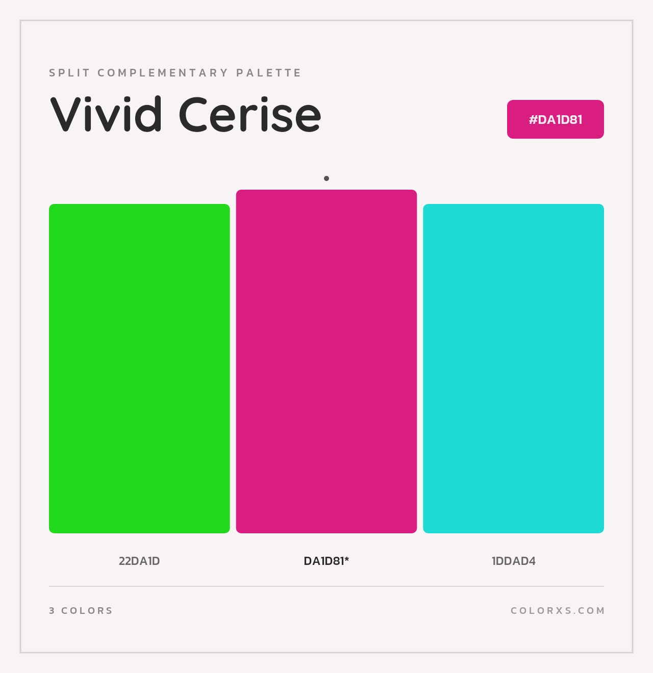 Vivid Cerise - Split-Complementary Color Palette