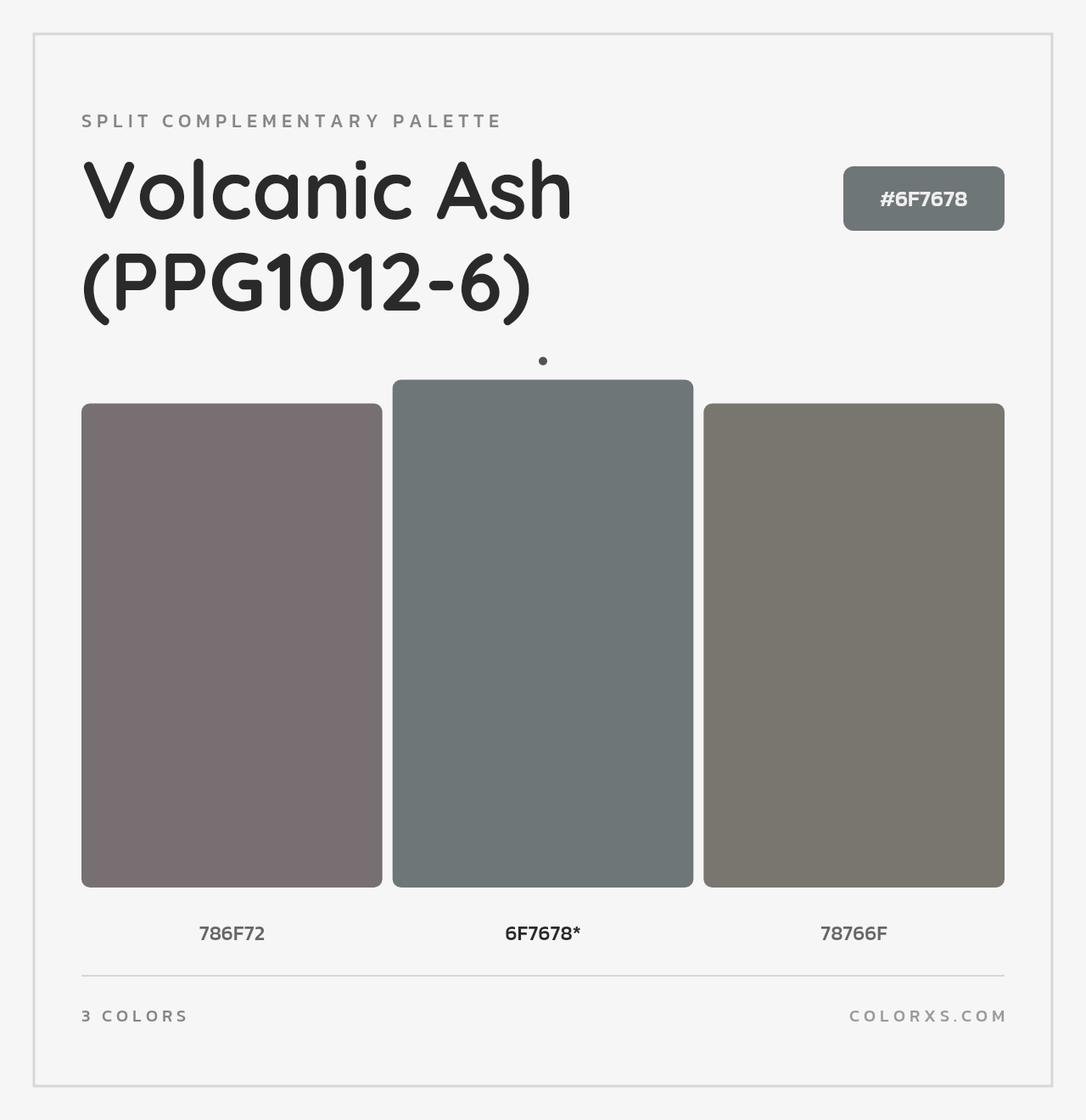 Volcanic Ash (PPG1012-6) - Split-Complementary Color Palette