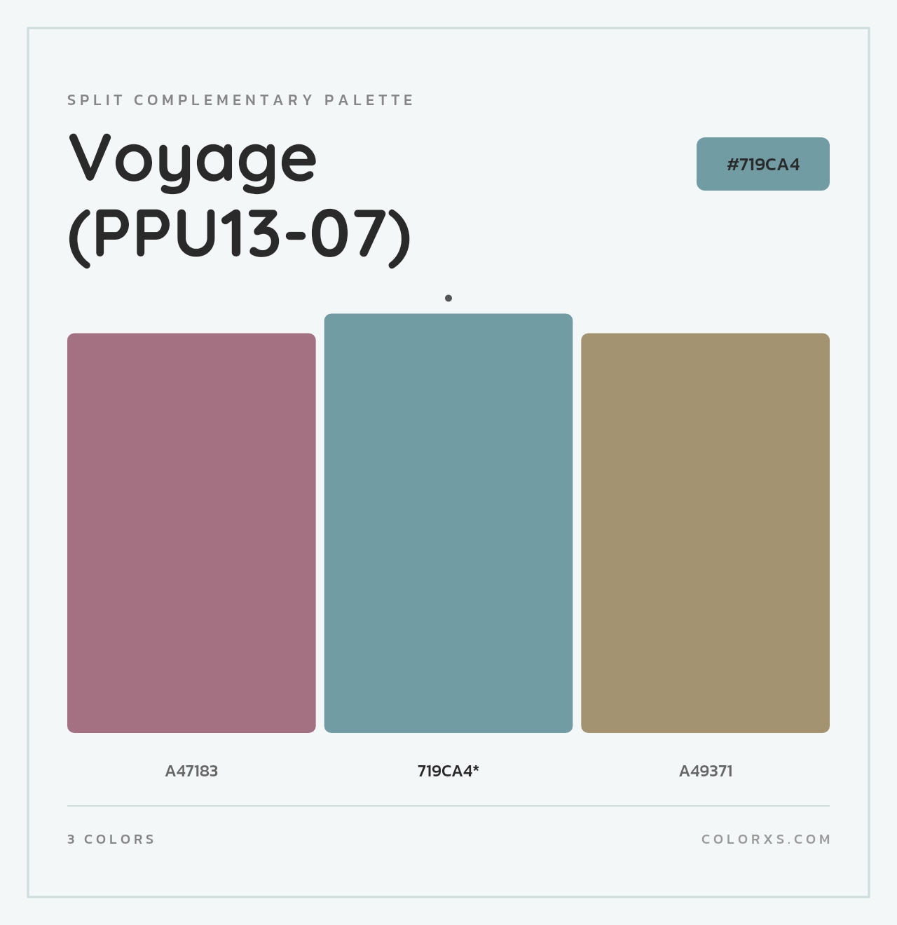 Voyage (PPU13-07) - Split-Complementary Color Palette