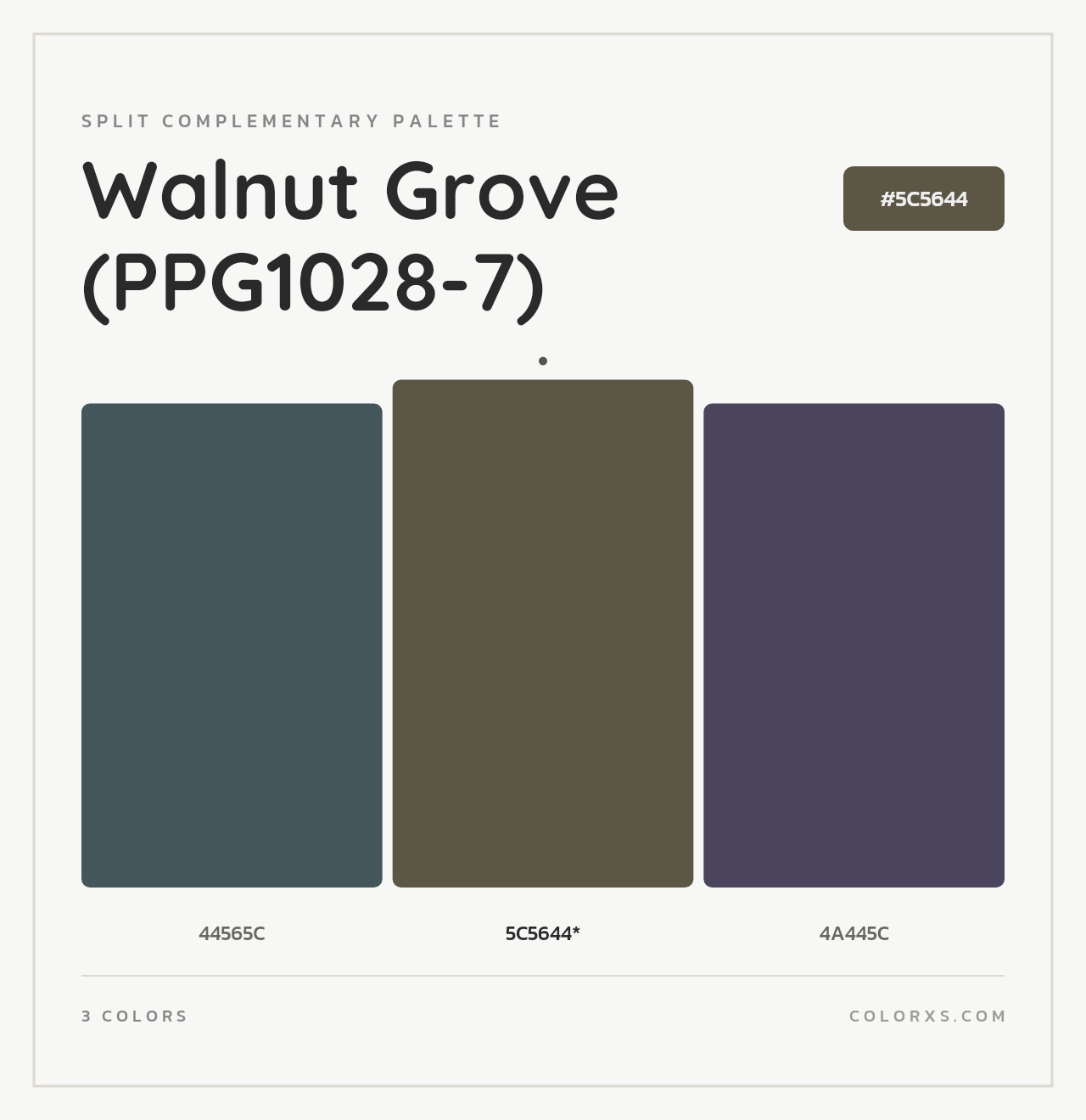 Walnut Grove (PPG1028-7) - Split-Complementary Color Palette