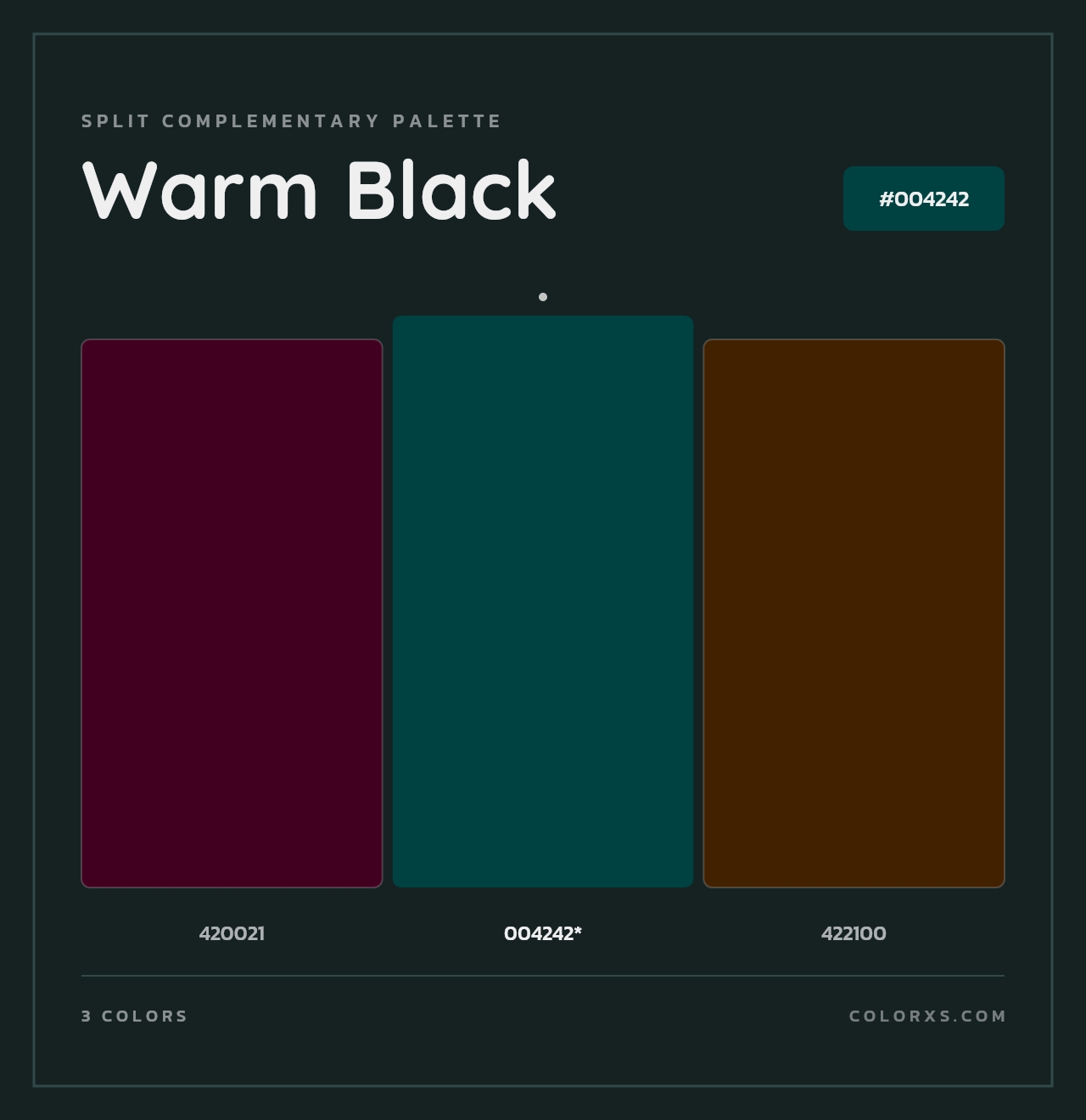 Warm Black - Split-Complementary Color Palette