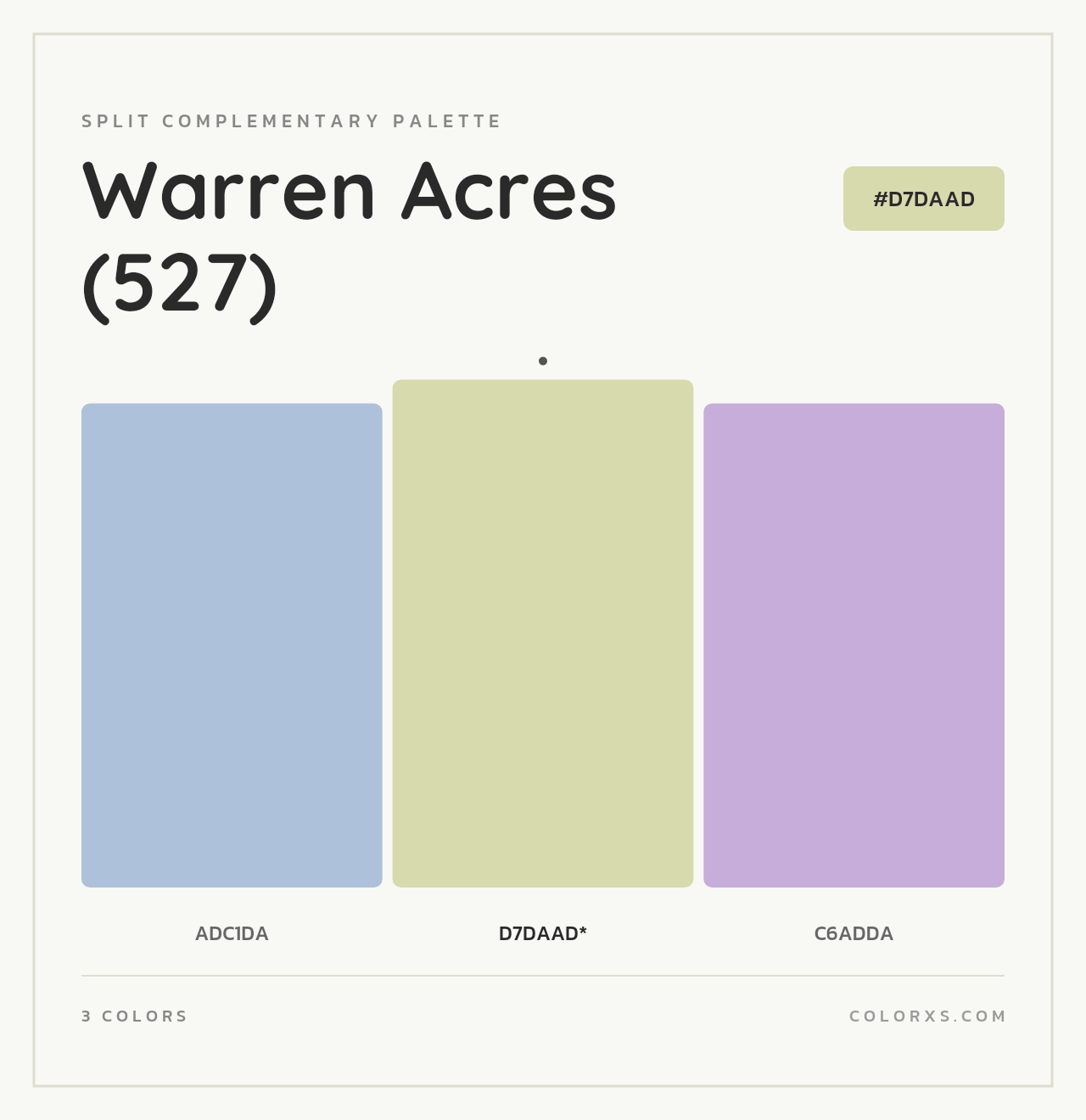 Warren Acres (527) - Split-Complementary Color Palette
