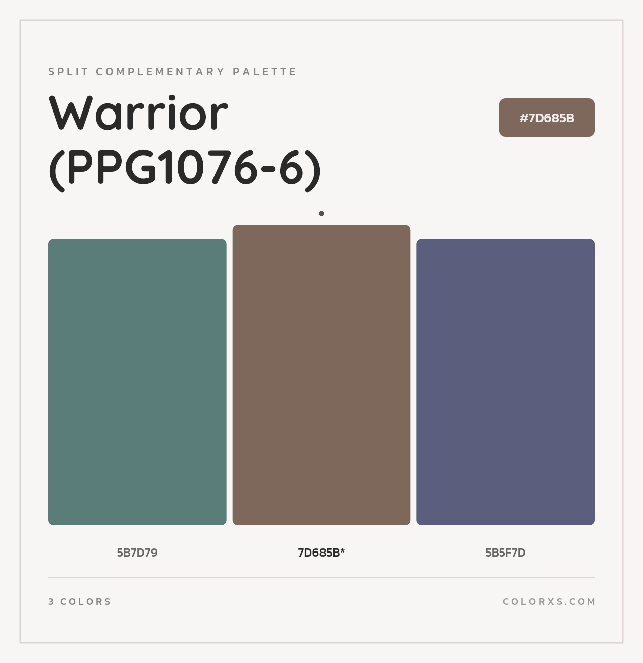 Warrior (PPG1076-6) - Split-Complementary Color Palette