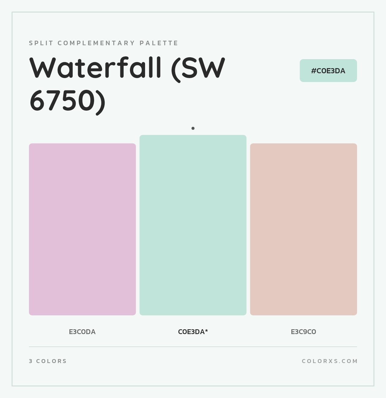 Waterfall (SW 6750) - Split-Complementary Color Palette