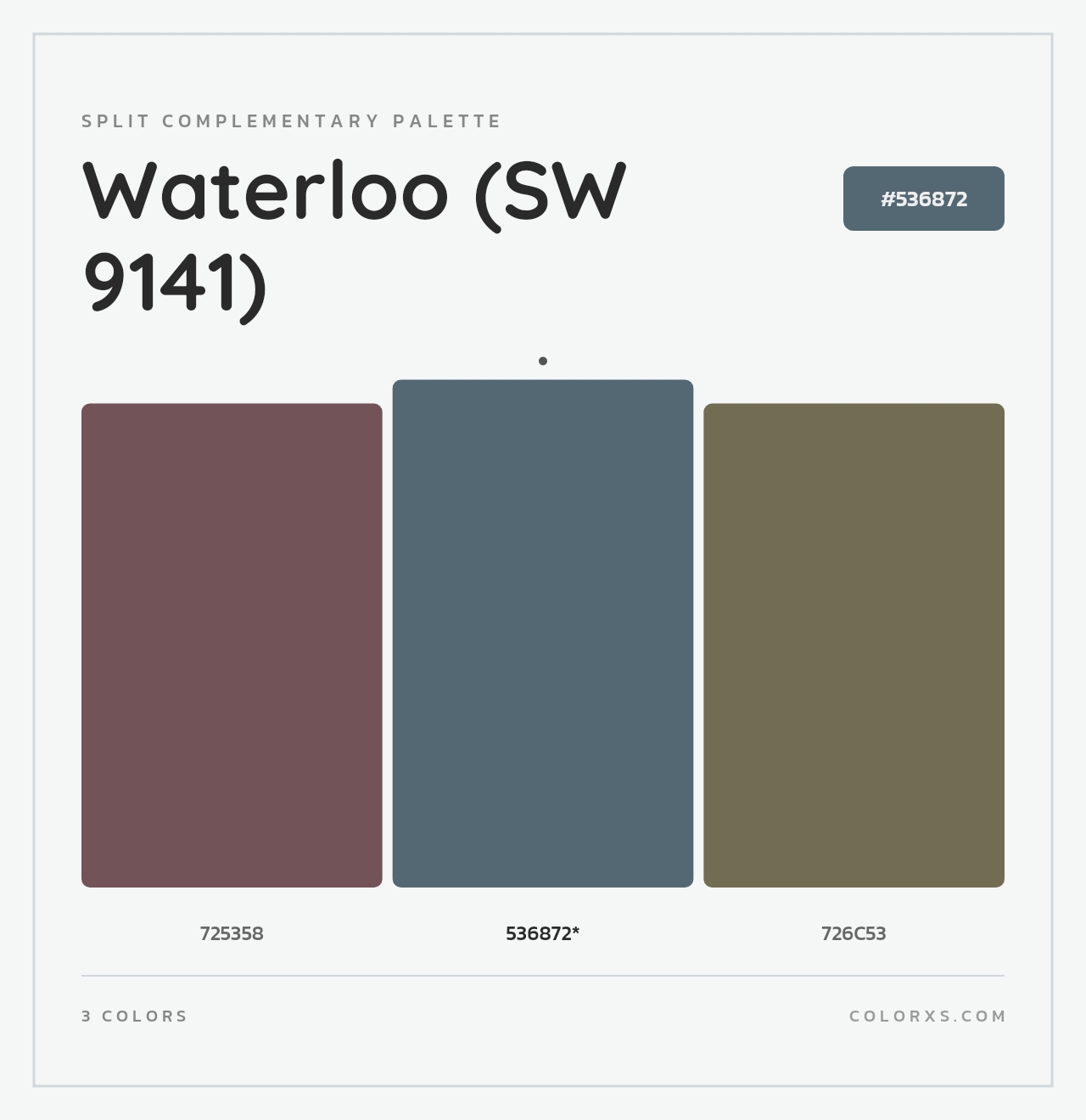 Waterloo (SW 9141) - Split-Complementary Color Palette