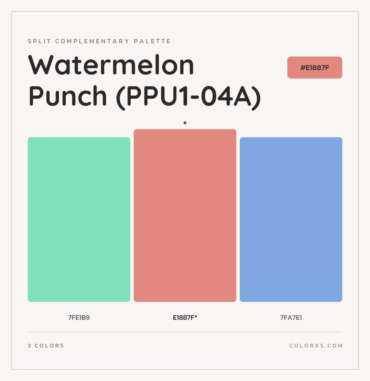 Watermelon Punch (PPU1-04A) - Split-Complementary Color Palette