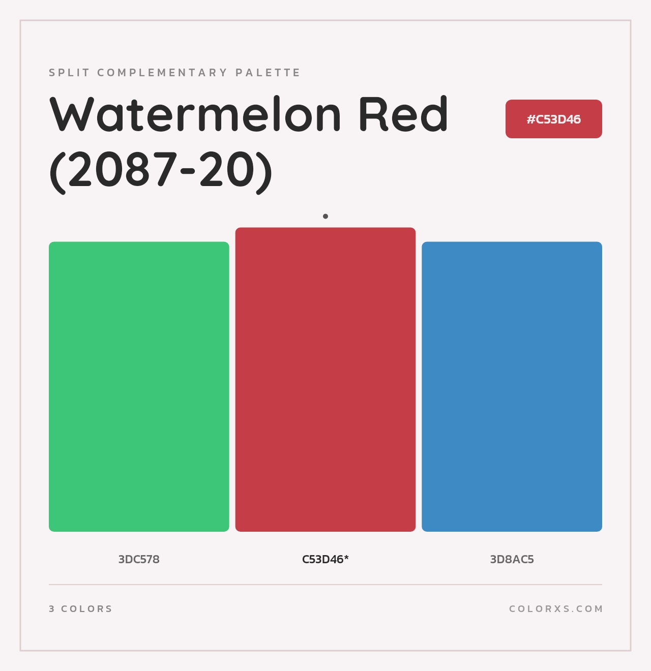 Watermelon Red (2087-20) - Split-Complementary Color Palette