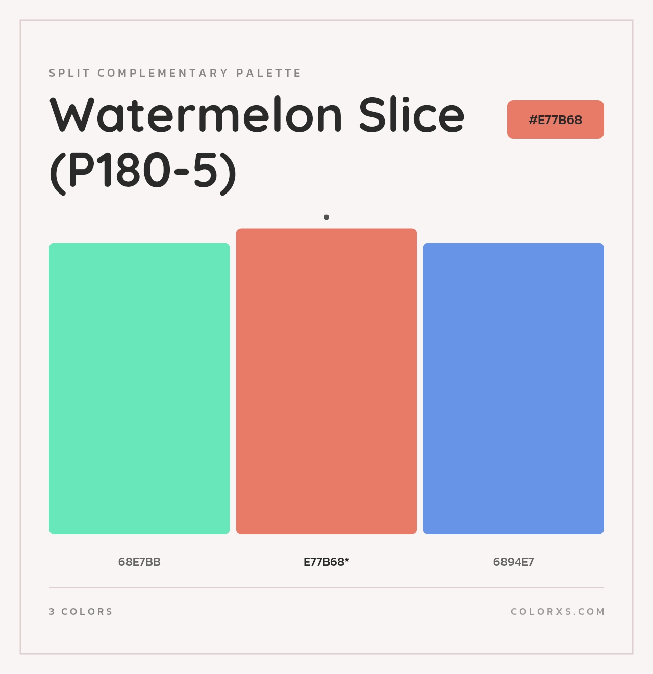 Watermelon Slice (P180-5) - Split-Complementary Color Palette
