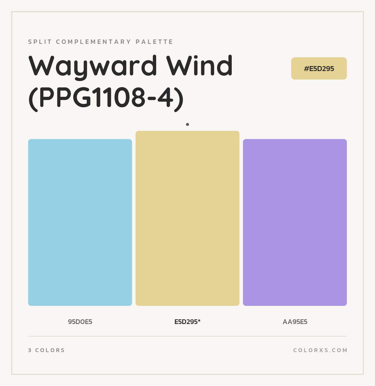 Wayward Wind (PPG1108-4) - Split-Complementary Color Palette