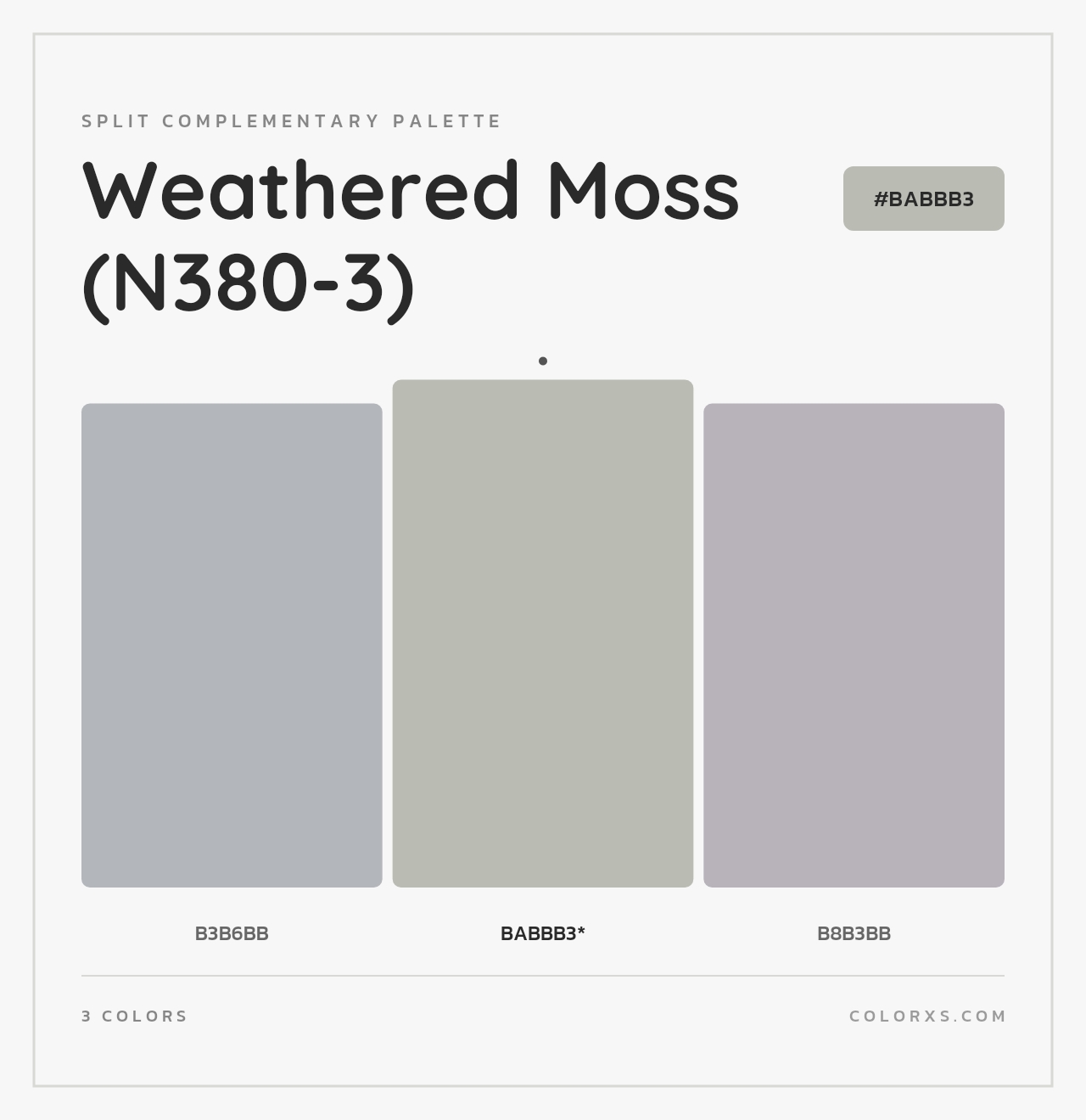 Weathered Moss (N380-3) - Split-Complementary Color Palette