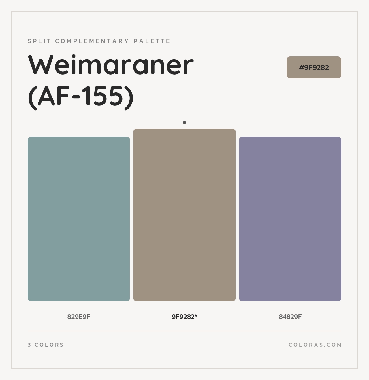 Weimaraner (AF-155) - Split-Complementary Color Palette