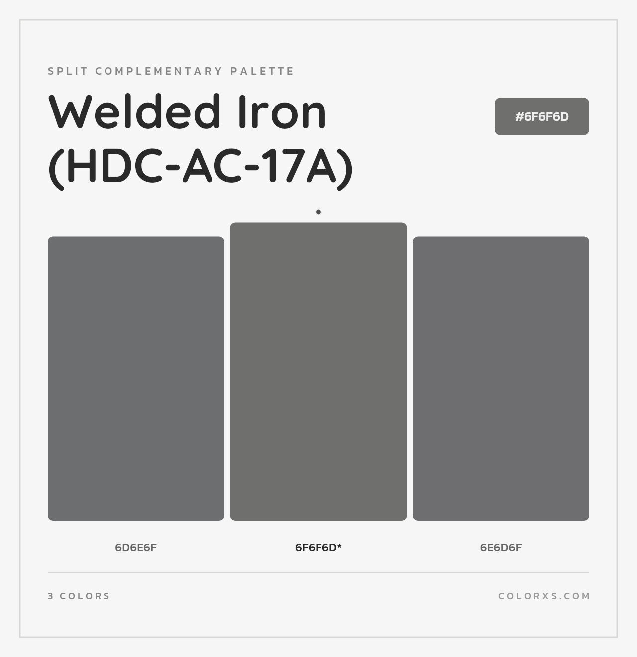 Welded Iron (HDC-AC-17A) - Split-Complementary Color Palette