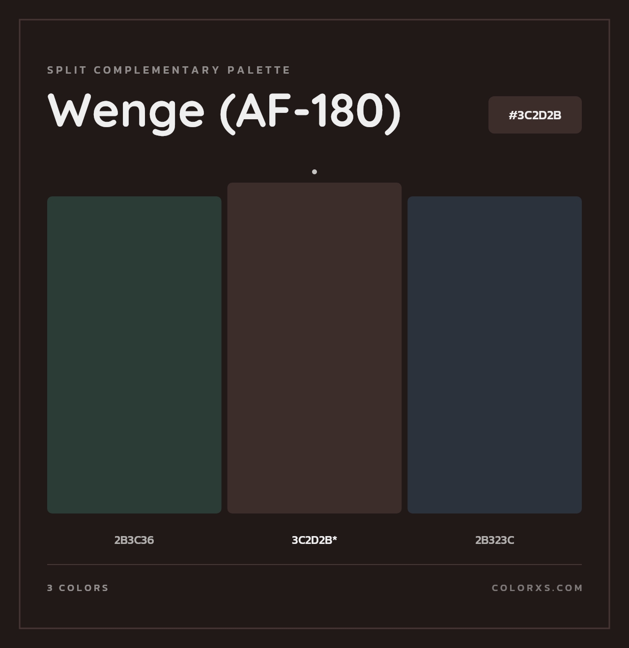 Wenge (AF-180) - Split-Complementary Color Palette