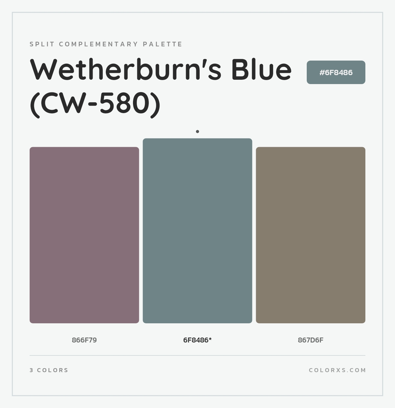 Wetherburn's Blue (CW-580) - Split-Complementary Color Palette
