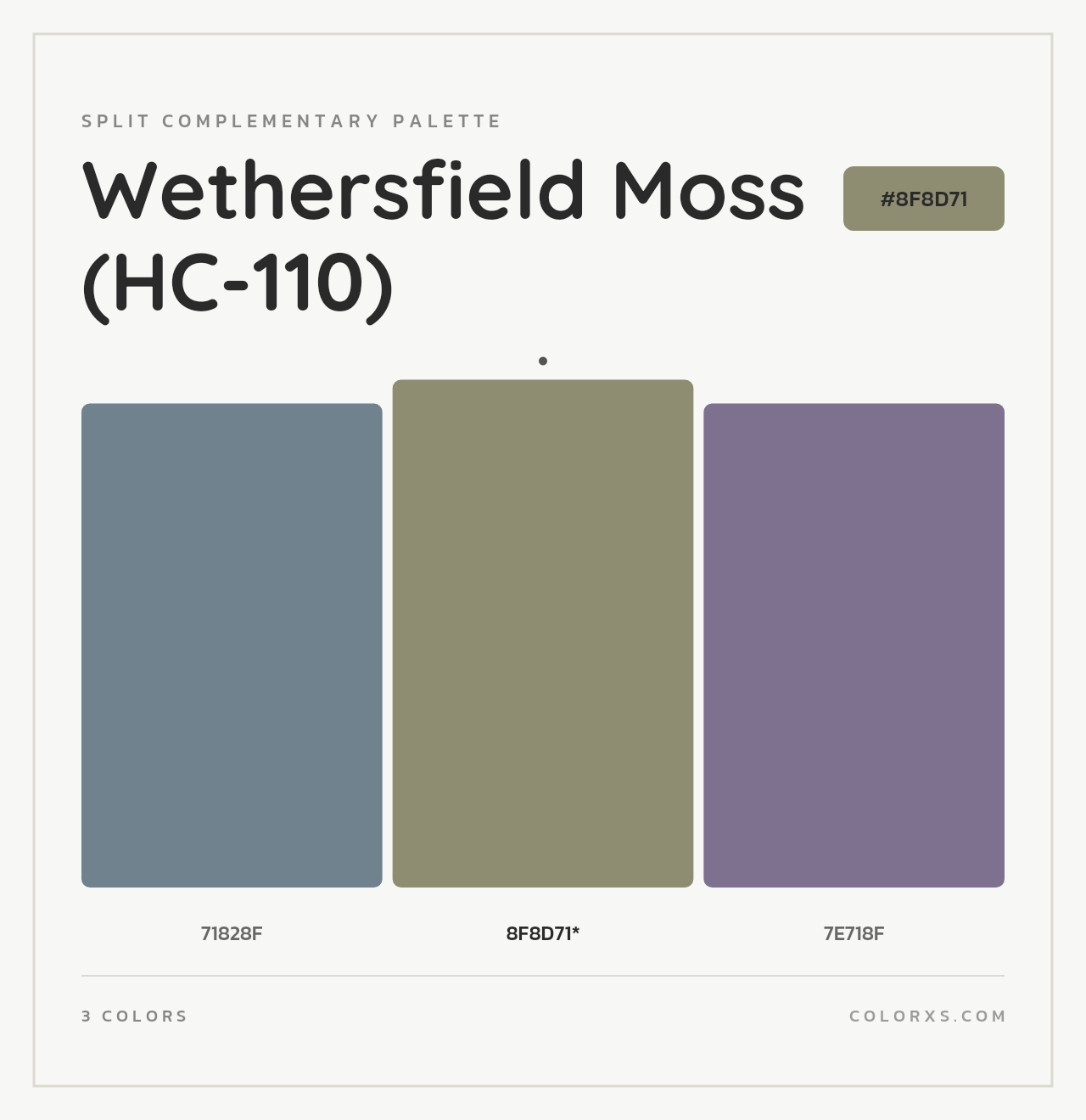 Wethersfield Moss (HC-110) - Split-Complementary Color Palette