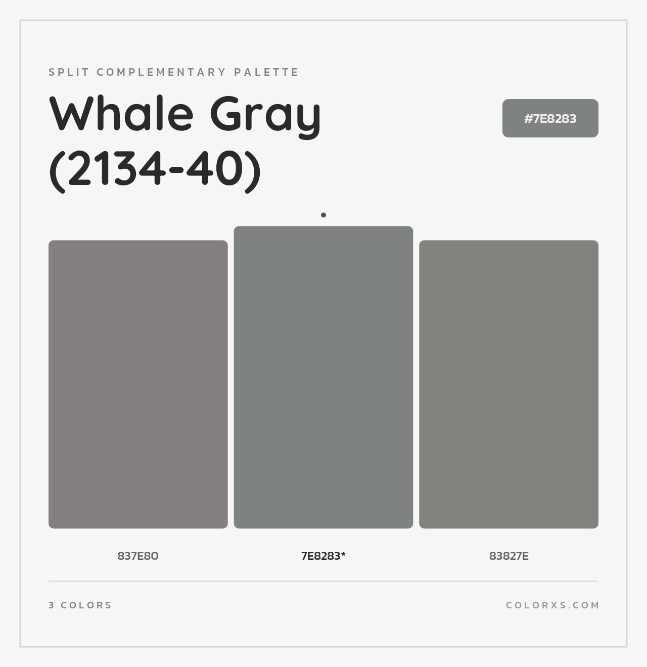 Whale Gray (2134-40) - Split-Complementary Color Palette