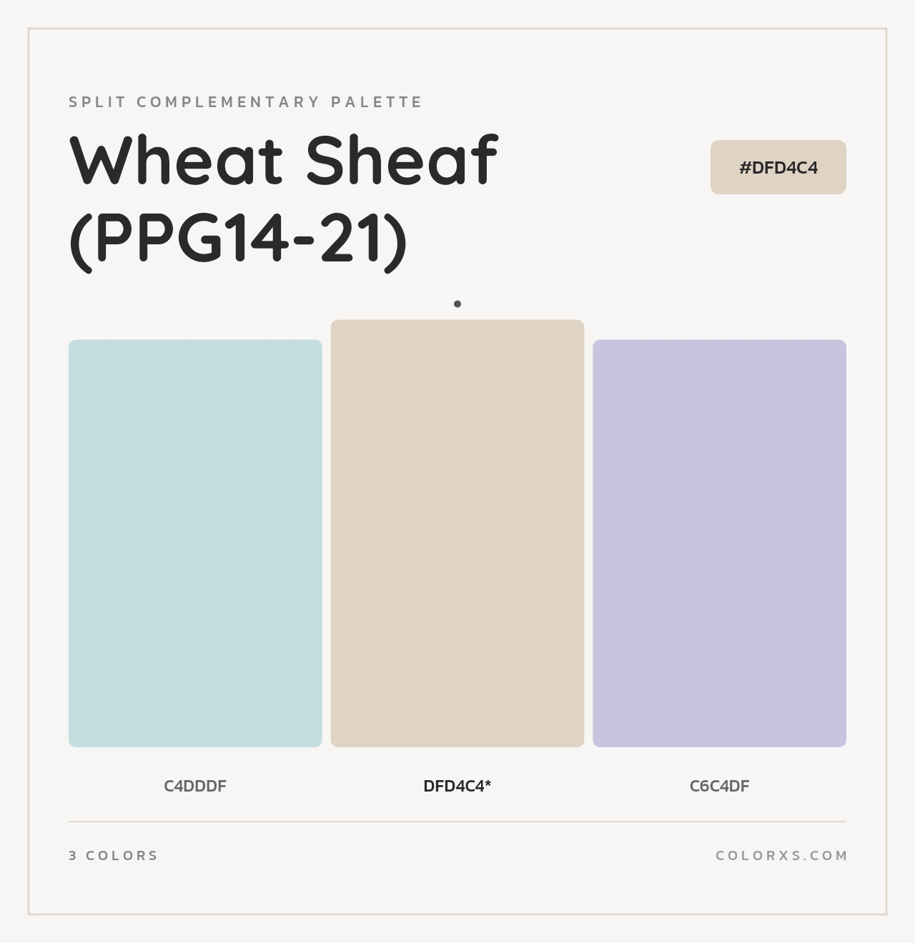 Wheat Sheaf (PPG14-21) - Split-Complementary Color Palette
