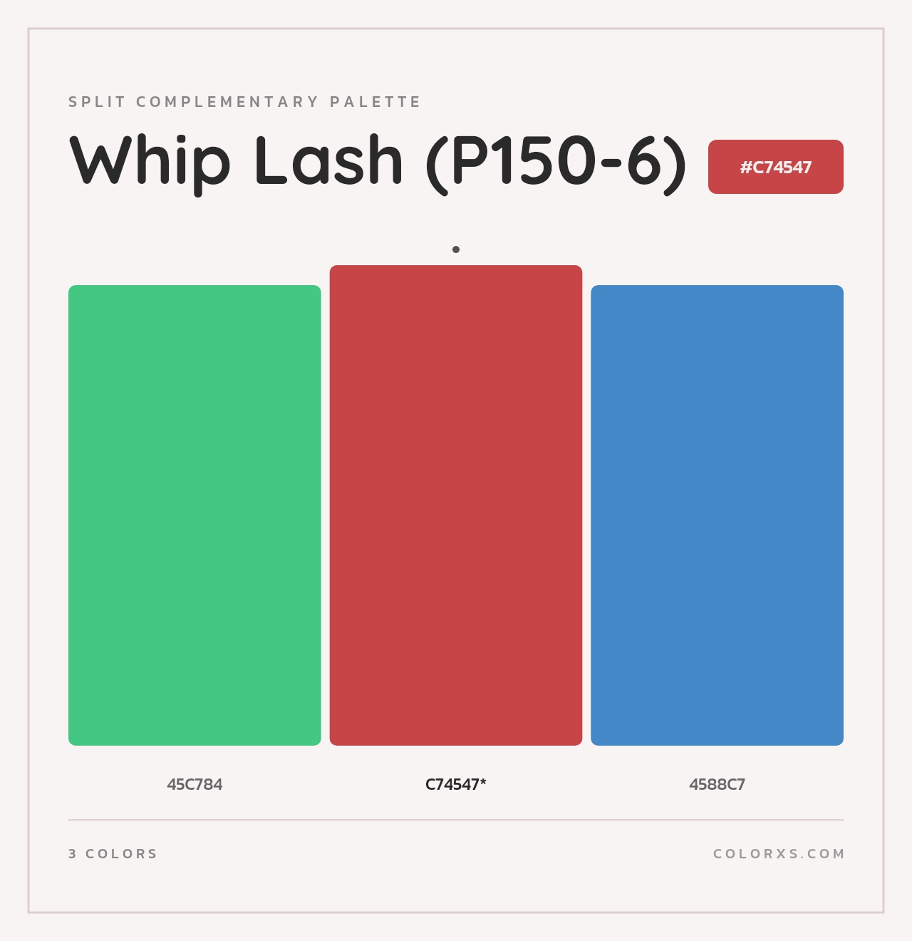Whip Lash (P150-6) - Split-Complementary Color Palette