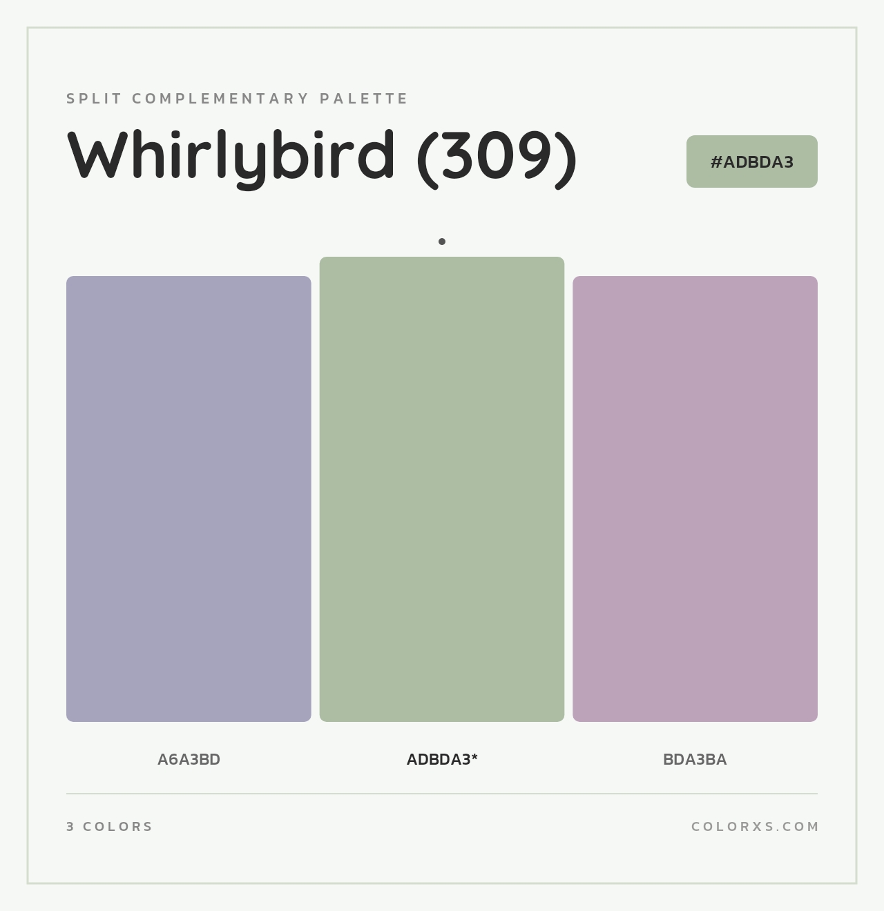 Whirlybird (309) - Split-Complementary Color Palette