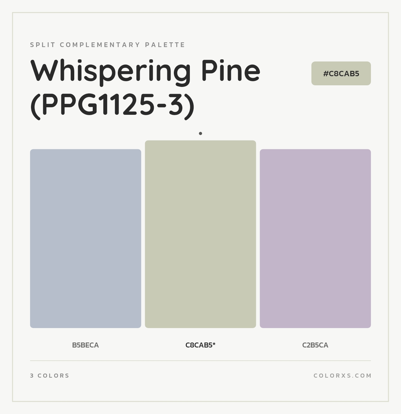 Whispering Pine (PPG1125-3) - Split-Complementary Color Palette