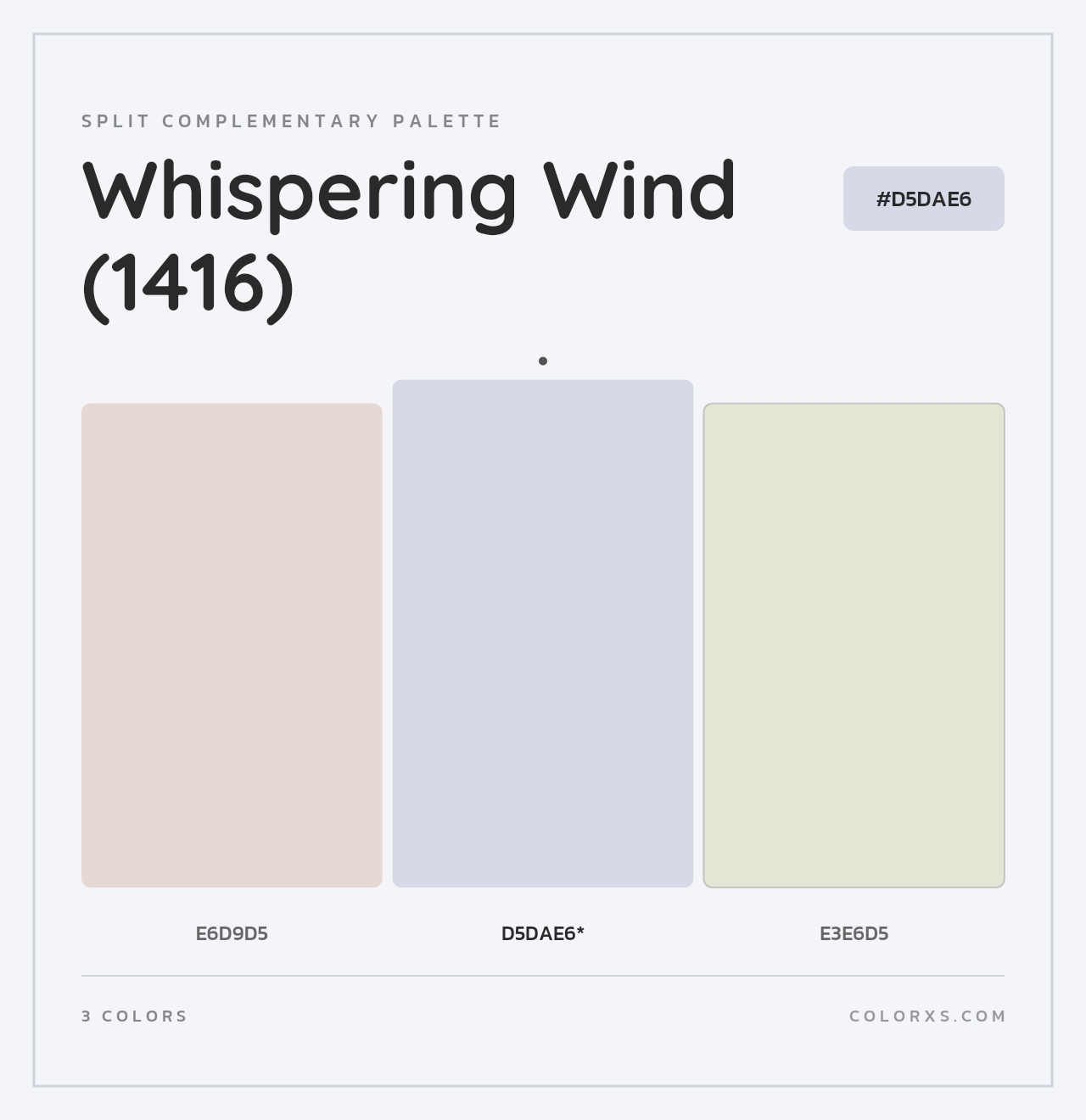 Whispering Wind (1416) - Split-Complementary Color Palette