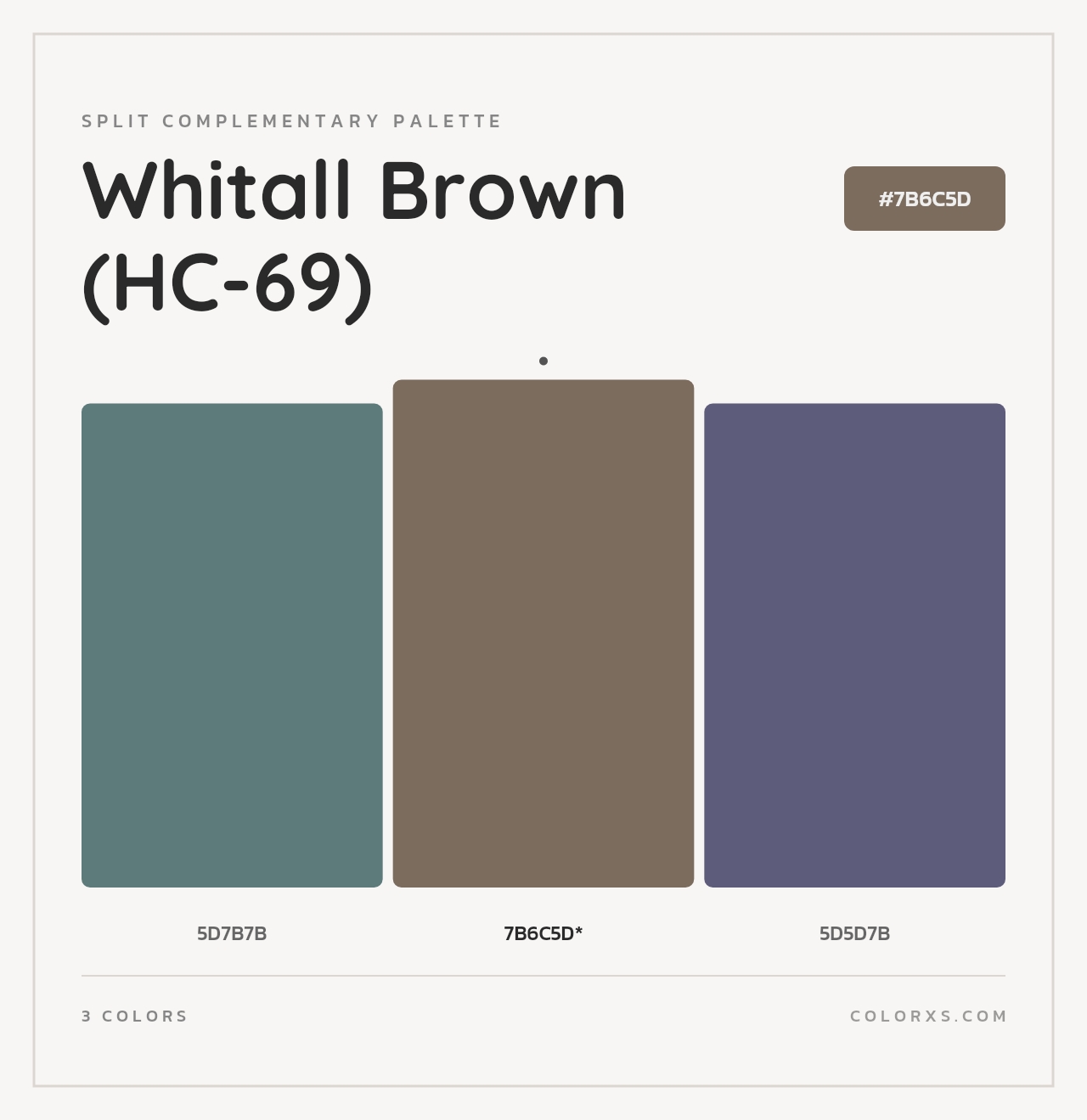 Whitall Brown (HC-69) - Split-Complementary Color Palette