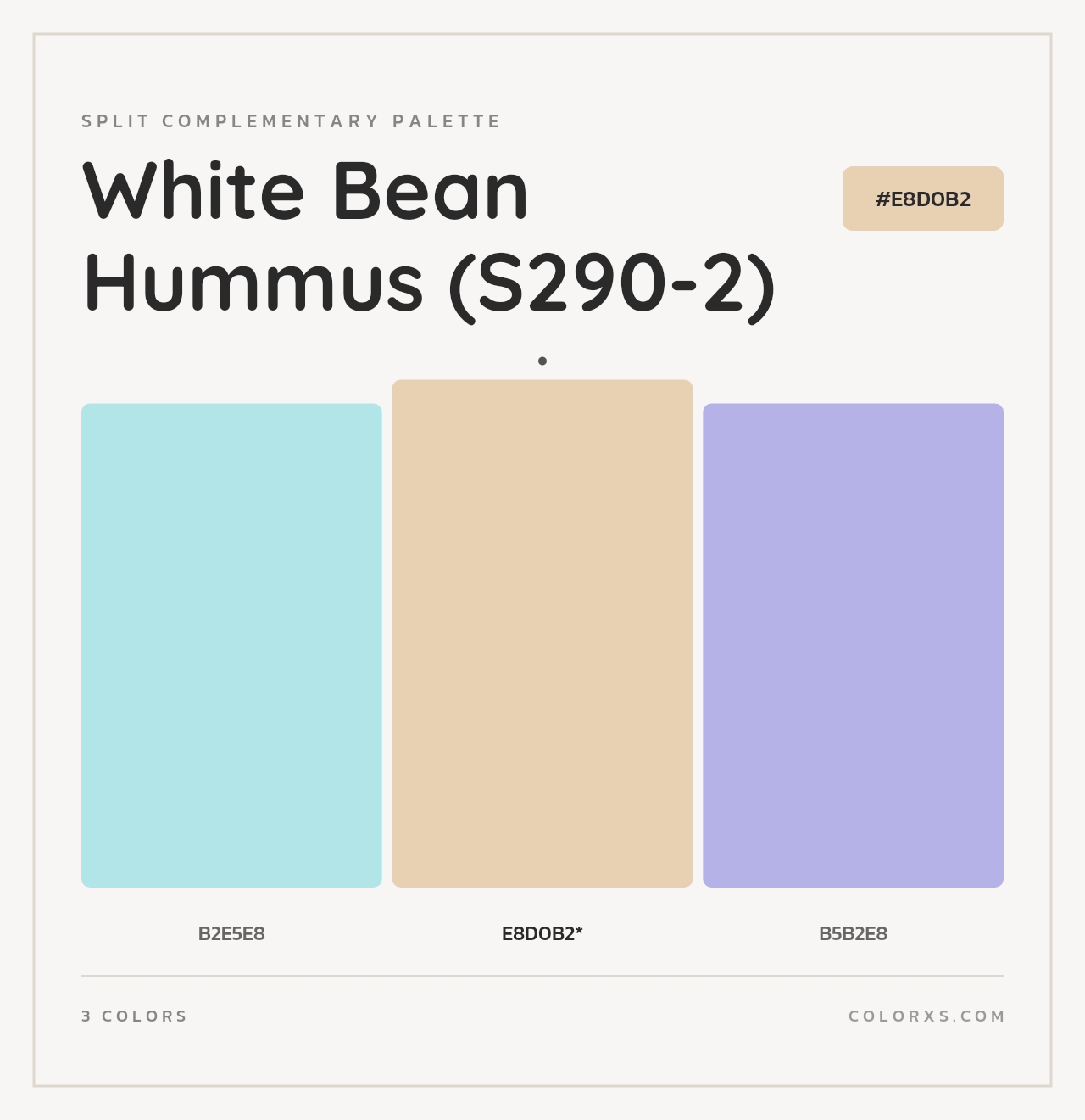 White Bean Hummus (S290-2) - Split-Complementary Color Palette