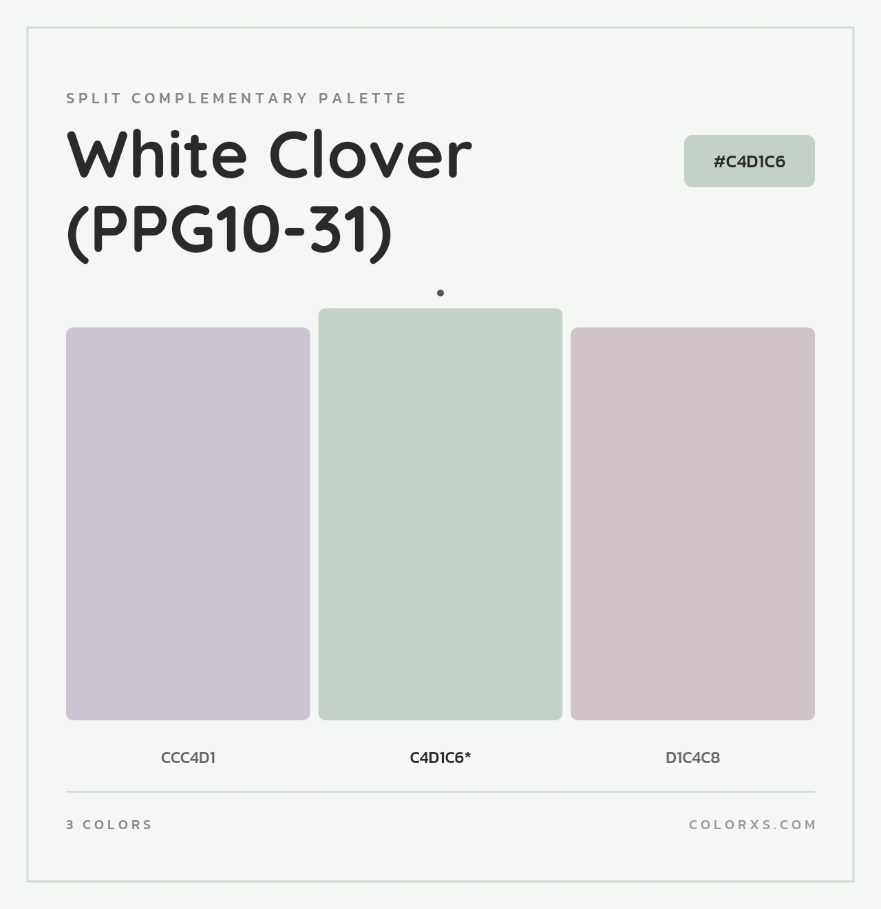 White Clover (PPG10-31) - Split-Complementary Color Palette