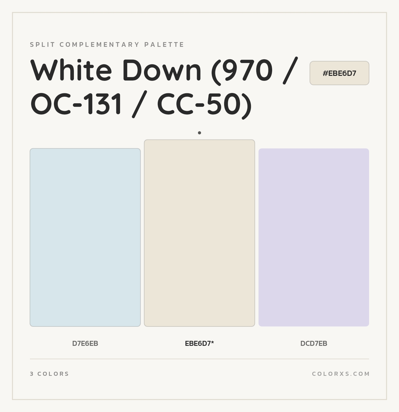 White Down (970 / OC-131 / CC-50) - Split-Complementary Color Palette