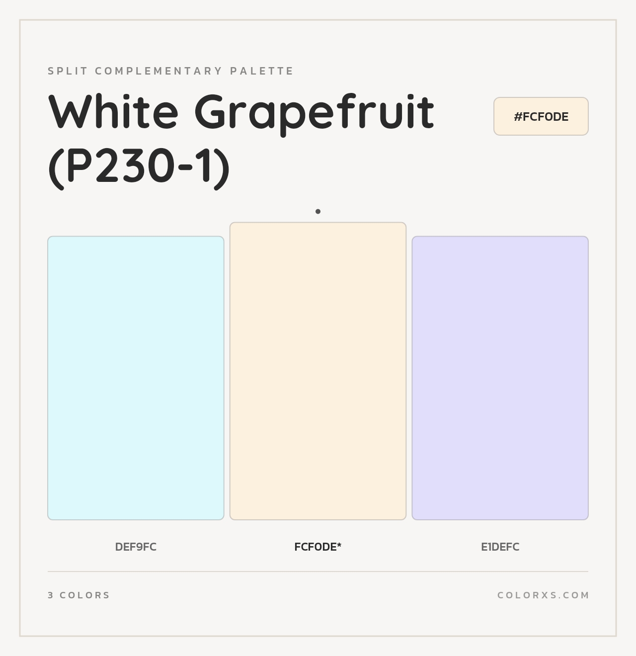 White Grapefruit (P230-1) - Split-Complementary Color Palette