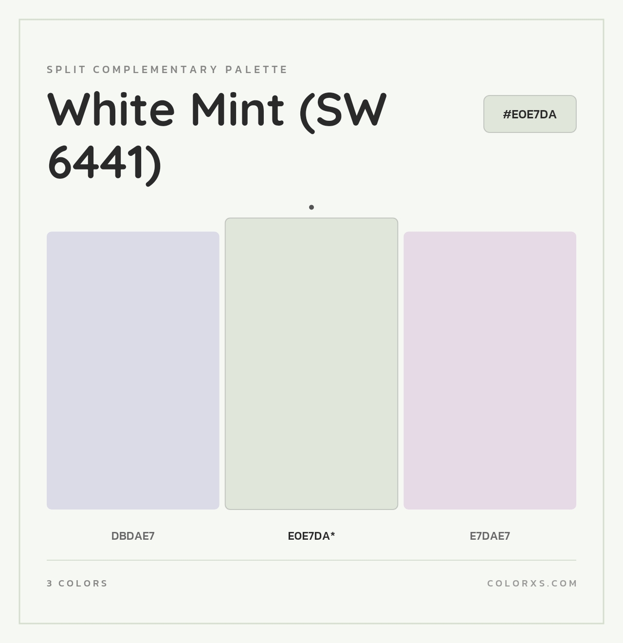 White Mint (SW 6441) - Split-Complementary Color Palette