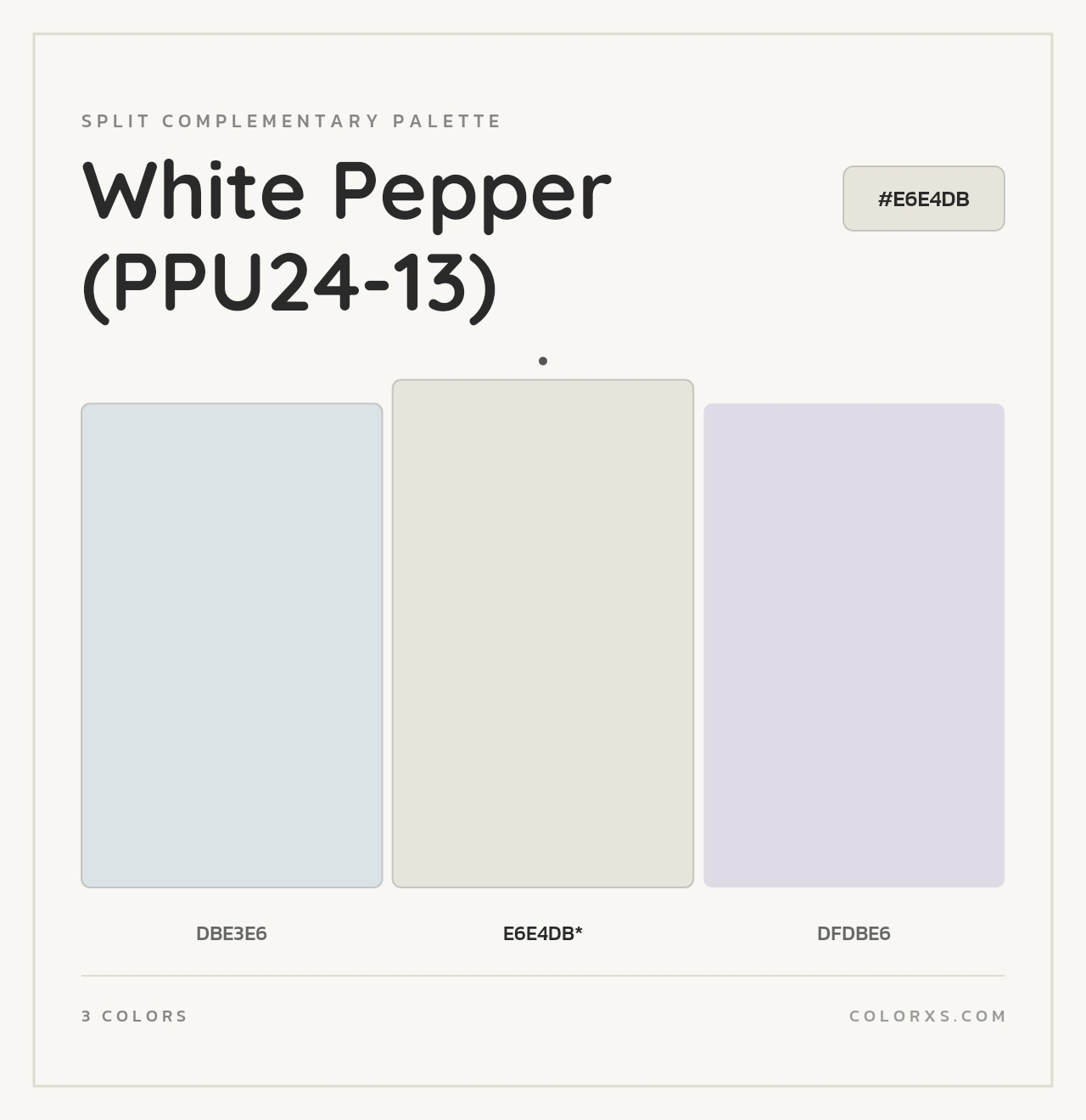 White Pepper (PPU24-13) - Split-Complementary Color Palette