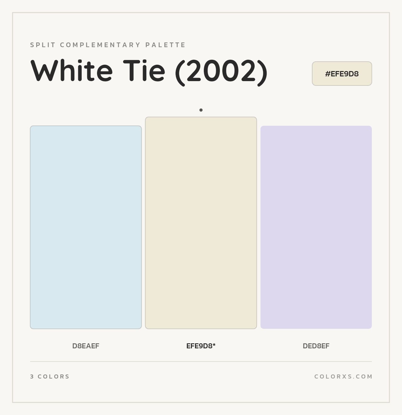 White Tie (2002) - Split-Complementary Color Palette