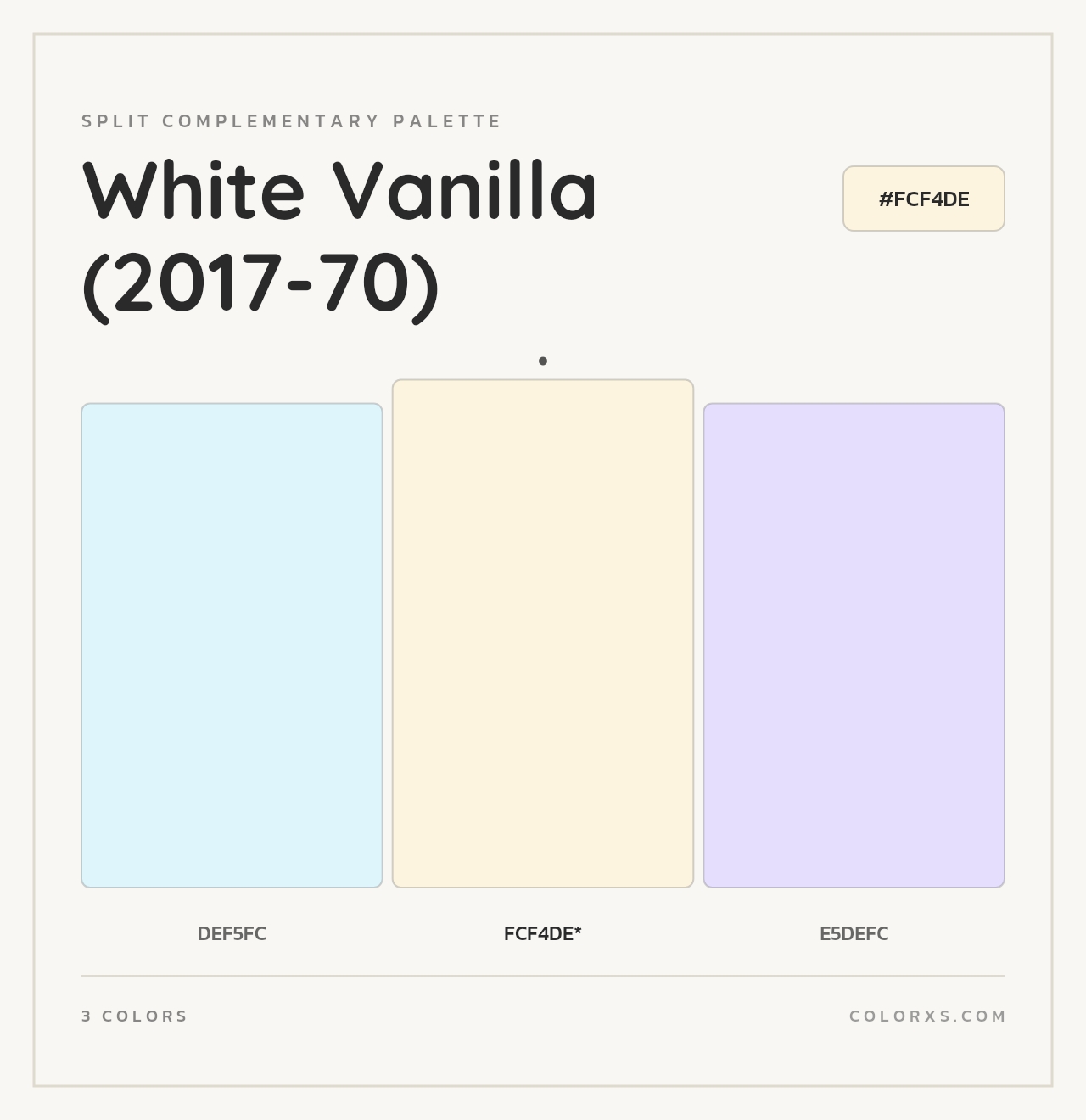 White Vanilla (2017-70) - Split-Complementary Color Palette