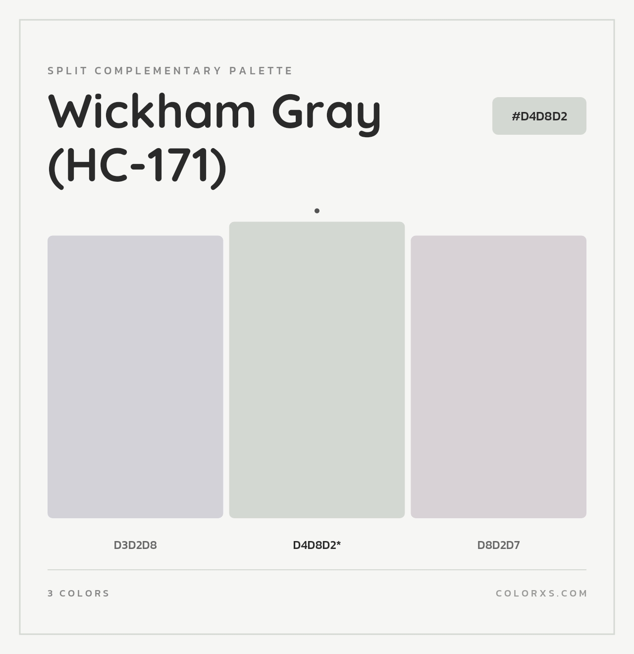 Wickham Gray (HC-171) - Split-Complementary Color Palette