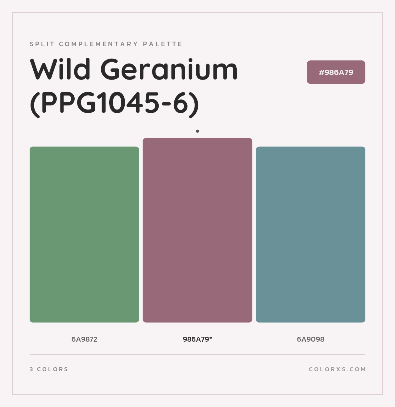 Wild Geranium (PPG1045-6) - Split-Complementary Color Palette