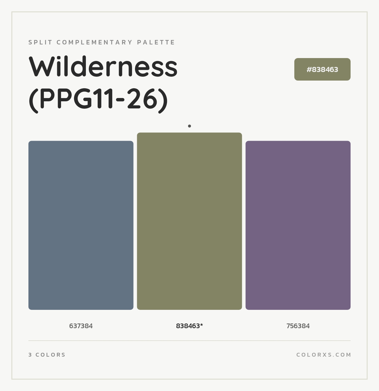 Wilderness (PPG11-26) - Split-Complementary Color Palette