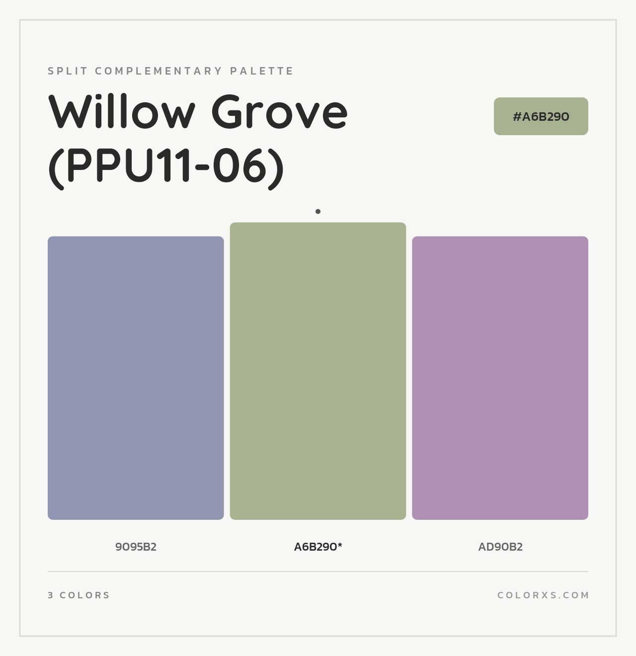 Willow Grove (PPU11-06) - Split-Complementary Color Palette